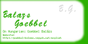 balazs goebbel business card